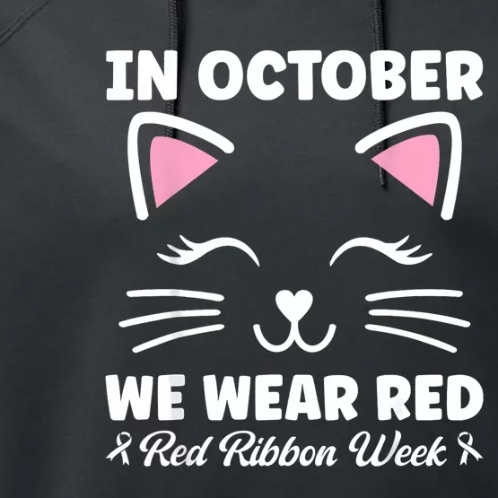 We Wear Red For Red Ribbon Week Awareness Rain Bow Performance Fleece Hoodie