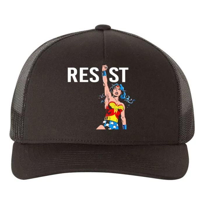 Wonder Woman Resist Yupoong Adult 5-Panel Trucker Hat