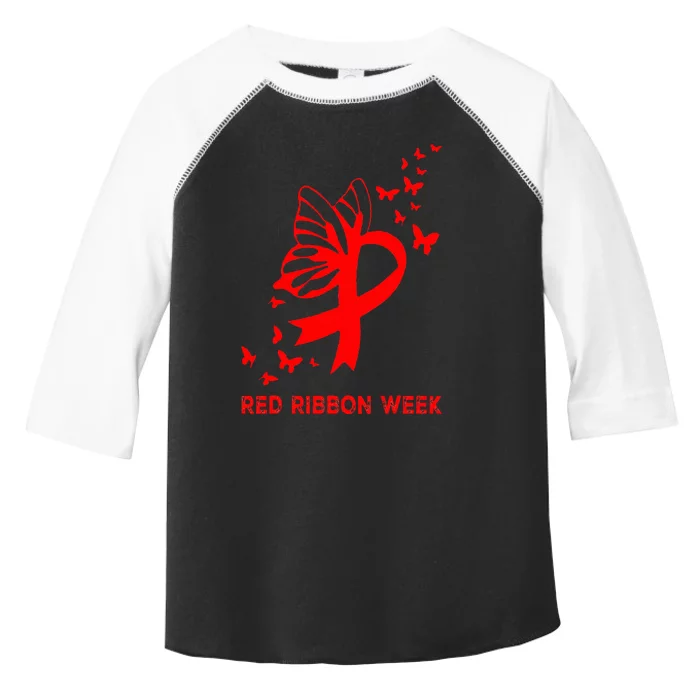 We Wear Red For Red Ribbon Week Awareness Toddler Fine Jersey T-Shirt