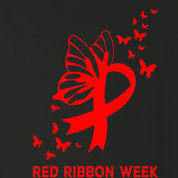 We Wear Red For Red Ribbon Week Awareness Toddler Long Sleeve Shirt