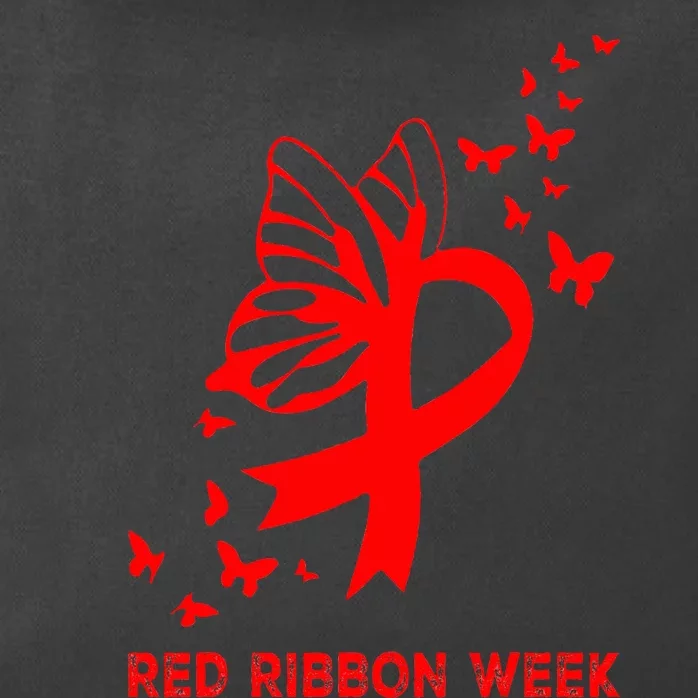 We Wear Red For Red Ribbon Week Awareness Zip Tote Bag