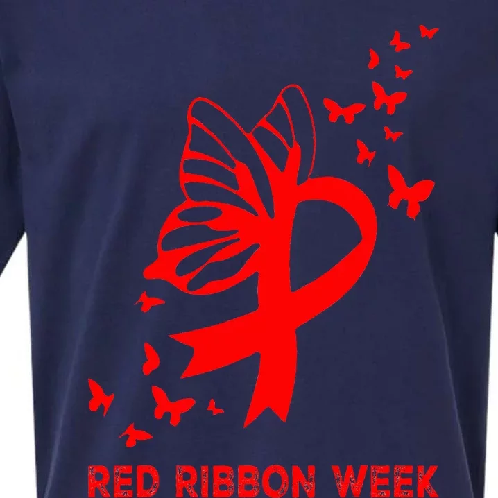 We Wear Red For Red Ribbon Week Awareness Sueded Cloud Jersey T-Shirt