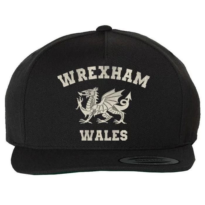 Wrexham Wales Retro Vintage Wool Snapback Cap