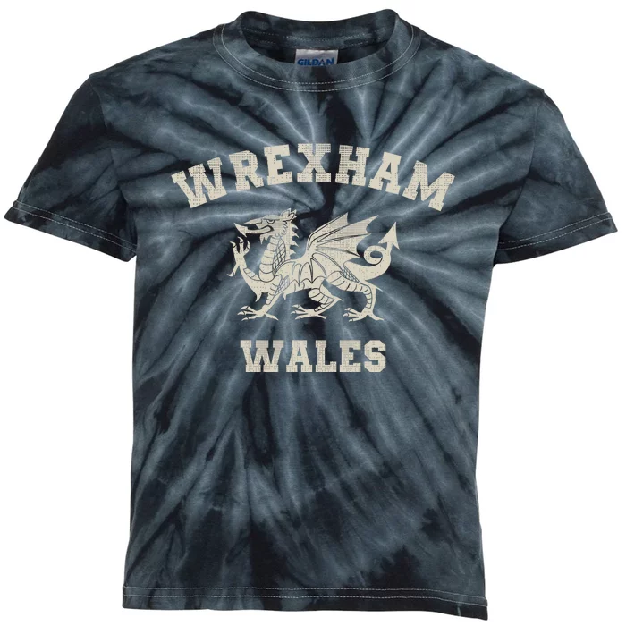 Wrexham Wales Retro Vintage Kids Tie-Dye T-Shirt