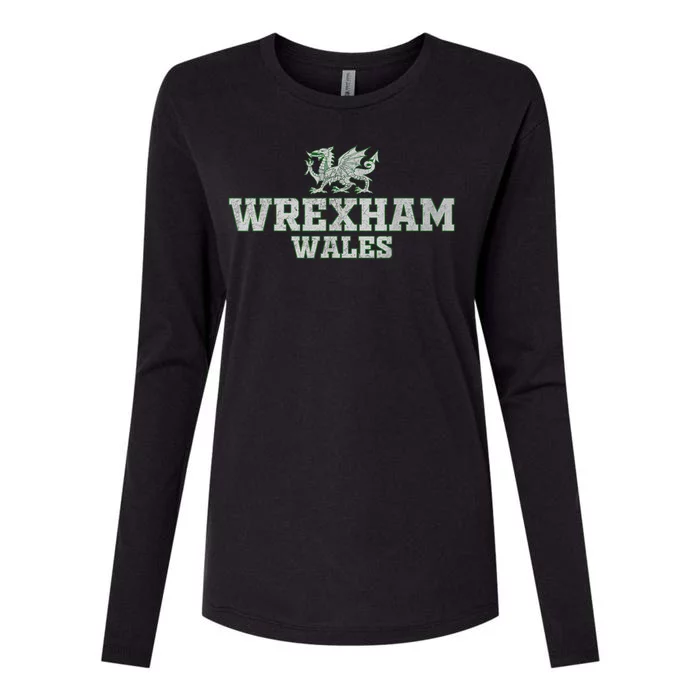 Wrexham Wales Retro Vintage Womens Cotton Relaxed Long Sleeve T-Shirt