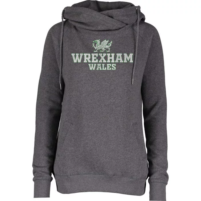 Wrexham Wales Retro Vintage Womens Funnel Neck Pullover Hood