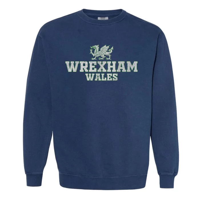 Wrexham Wales Retro Vintage Garment-Dyed Sweatshirt