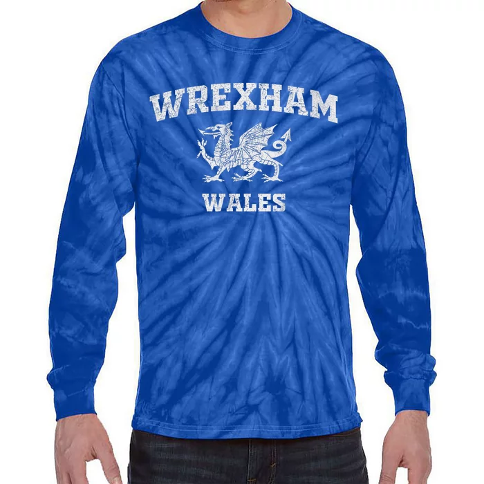 Wrexham Wales Retro Vintage Tie-Dye Long Sleeve Shirt