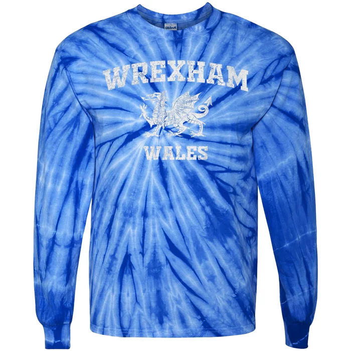 Wrexham Wales Retro Vintage Tie-Dye Long Sleeve Shirt