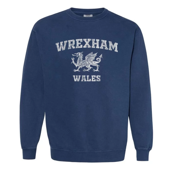 Wrexham Wales Retro Vintage Garment-Dyed Sweatshirt