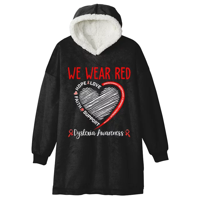 We Wear Red Dyslexia Awareness Month Dyslexia Hooded Wearable Blanket