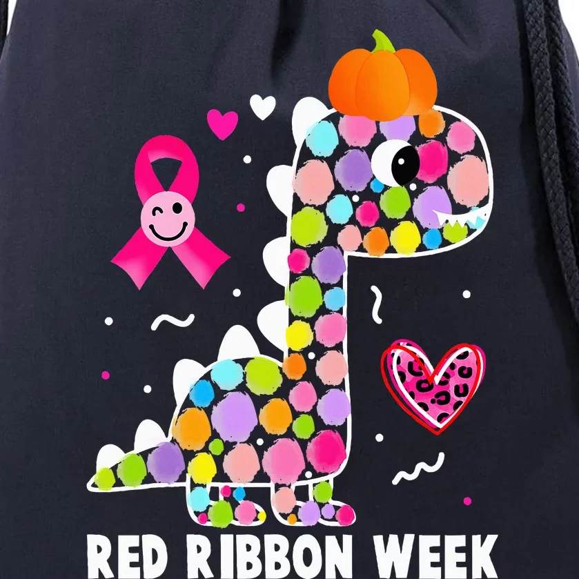 We Wear Red Ribbon Week Awareness Red Ribbon Week Drawstring Bag