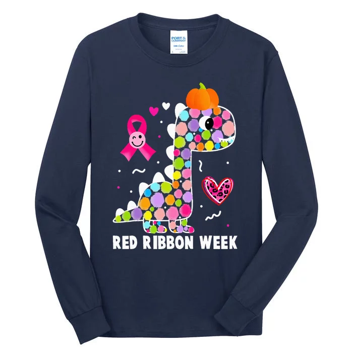 We Wear Red Ribbon Week Awareness Red Ribbon Week Tall Long Sleeve T-Shirt