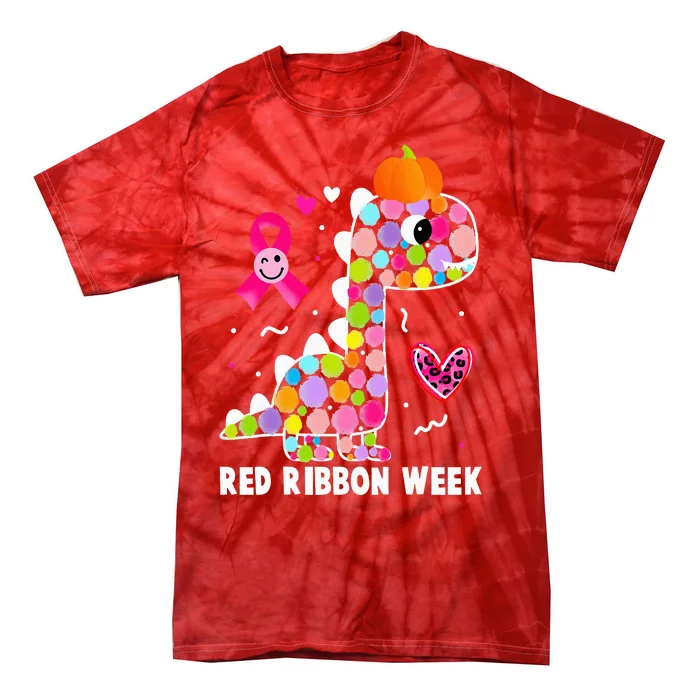 We Wear Red Ribbon Week Awareness Red Ribbon Week Tie-Dye T-Shirt