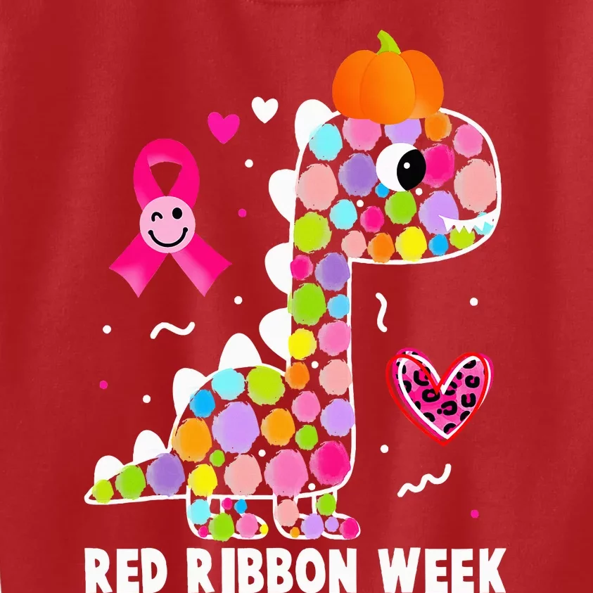 We Wear Red Ribbon Week Awareness Red Ribbon Week Kids Sweatshirt