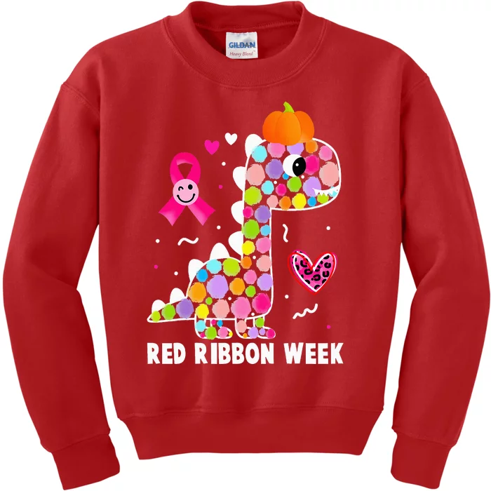 We Wear Red Ribbon Week Awareness Red Ribbon Week Kids Sweatshirt