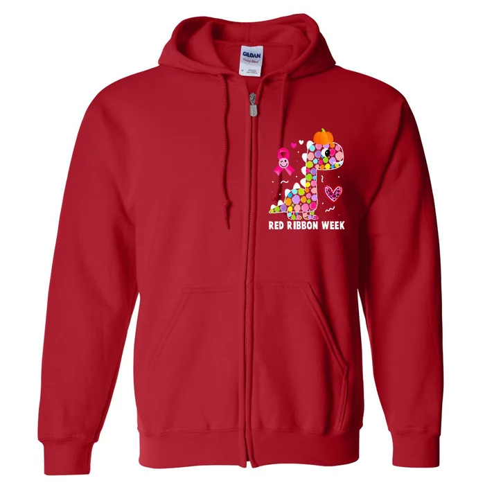 We Wear Red Ribbon Week Awareness Red Ribbon Week Full Zip Hoodie