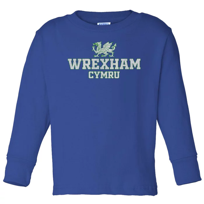 Wrexham Wales Retro Vintage Toddler Long Sleeve Shirt