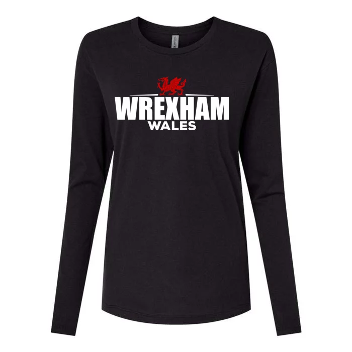 Wrexham Wales Retro Vintage Womens Cotton Relaxed Long Sleeve T-Shirt