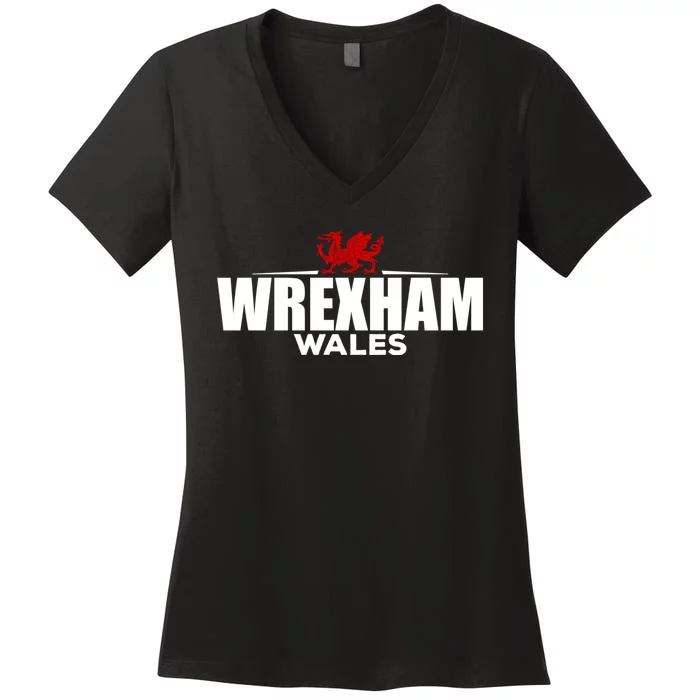 Wrexham Wales Retro Vintage Women's V-Neck T-Shirt