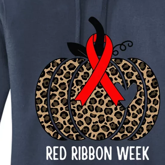 We Wear Red Ribbon for Red Ribbon Week Awareness Women's Pullover Hoodie