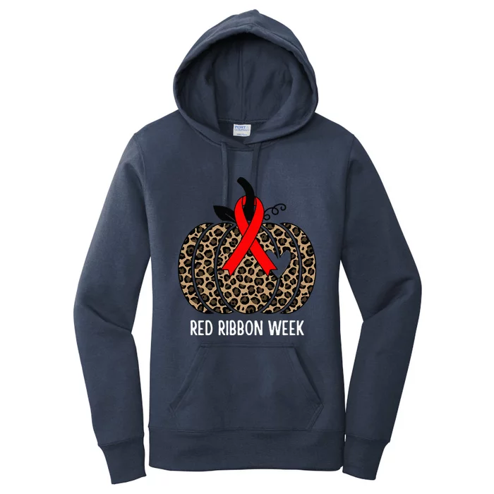 We Wear Red Ribbon for Red Ribbon Week Awareness Women's Pullover Hoodie