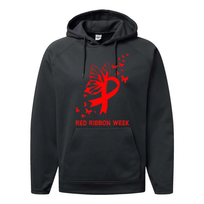 We Wear Red For Red Ribbon Week Awareness Performance Fleece Hoodie