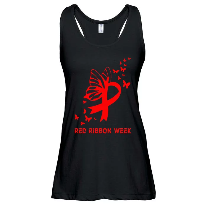 We Wear Red For Red Ribbon Week Awareness Ladies Essential Flowy Tank