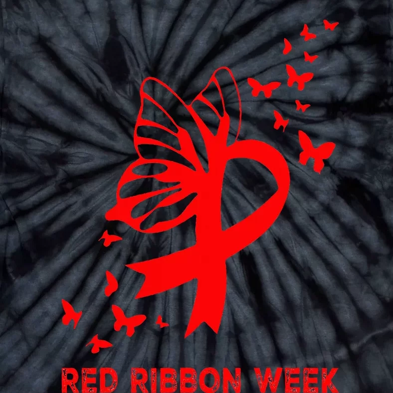 We Wear Red For Red Ribbon Week Awareness Tie-Dye T-Shirt