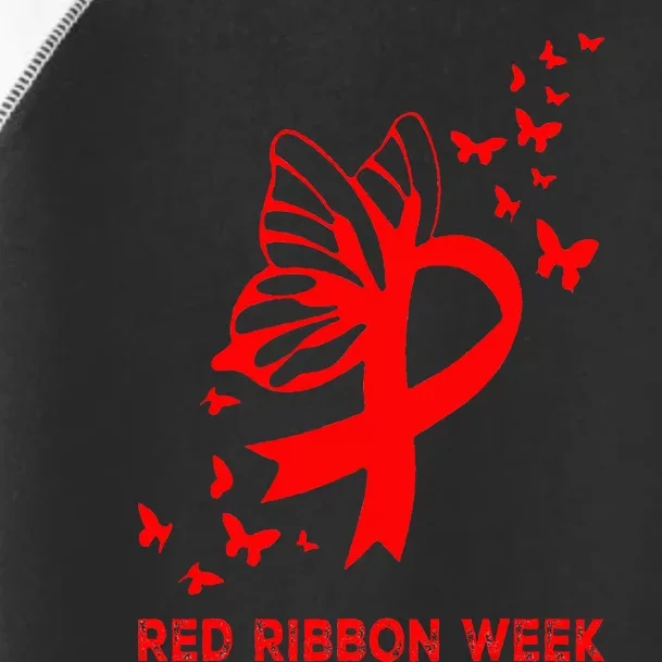 We Wear Red For Red Ribbon Week Awareness Toddler Fine Jersey T-Shirt