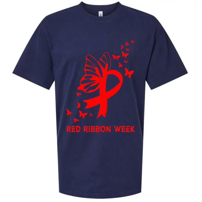 We Wear Red For Red Ribbon Week Awareness Sueded Cloud Jersey T-Shirt