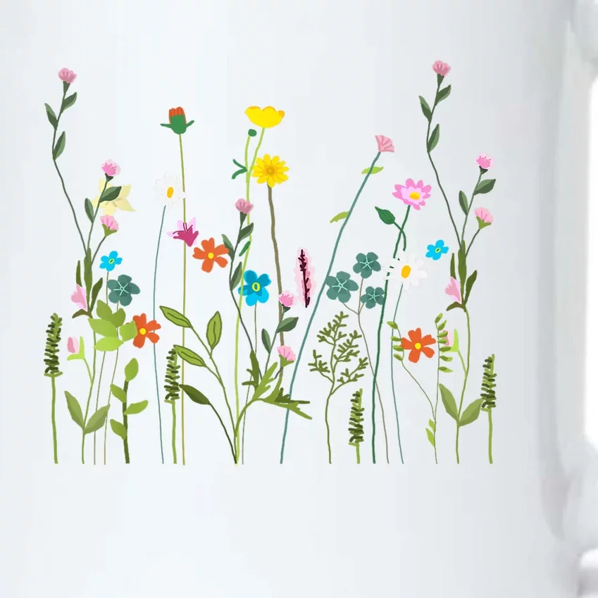 Women Wildflower Summer Flowers Blooming Floral Graphic Black Color Changing Mug