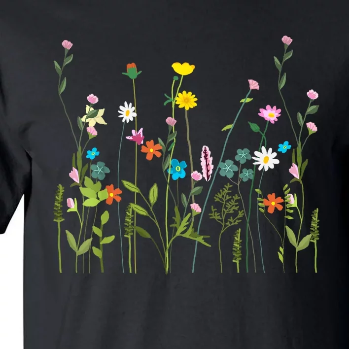 Women Wildflower Summer Flowers Blooming Floral Graphic Tall T-Shirt