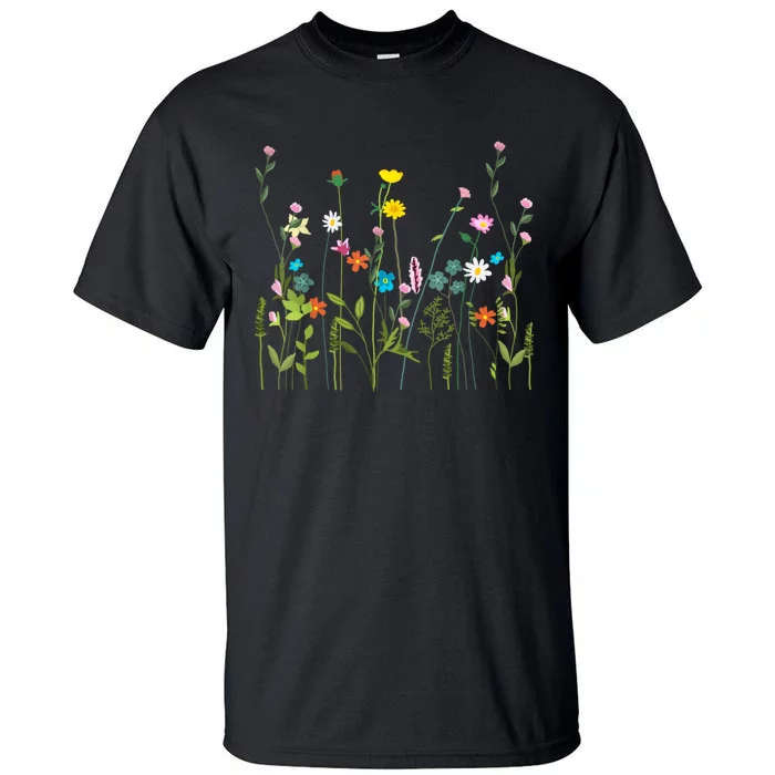 Women Wildflower Summer Flowers Blooming Floral Graphic Tall T-Shirt