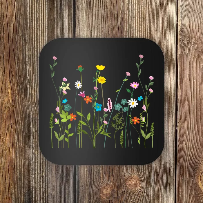 Women Wildflower Summer Flowers Blooming Floral Graphic Coaster