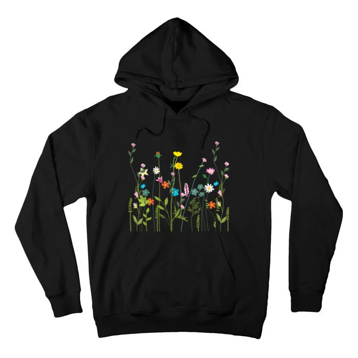 Women Wildflower Summer Flowers Blooming Floral Graphic Tall Hoodie