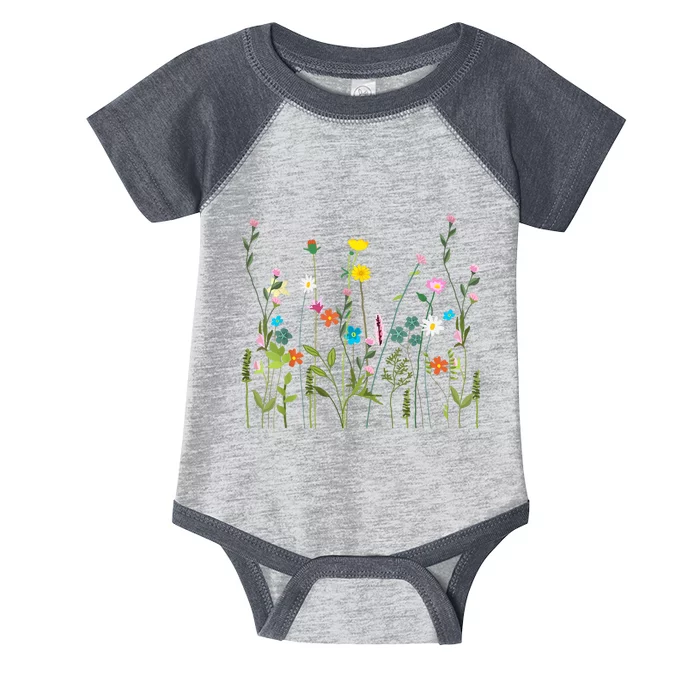 Women Wildflower Summer Flowers Blooming Floral Graphic Infant Baby Jersey Bodysuit