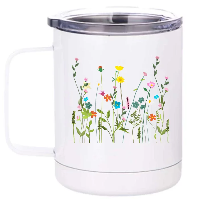 Women Wildflower Summer Flowers Blooming Floral Graphic Front & Back 12oz Stainless Steel Tumbler Cup