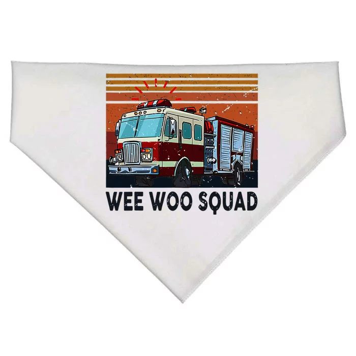 Wee Woo Squad Fire Truck Firefighter Vintage USA-Made Doggie Bandana