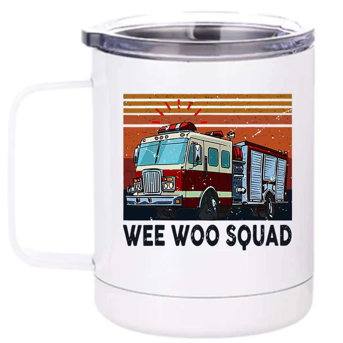 Wee Woo Squad Fire Truck Firefighter Vintage Front & Back 12oz Stainless Steel Tumbler Cup