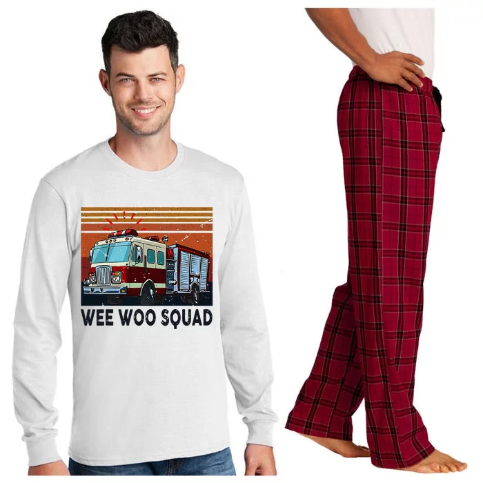 Wee Woo Squad Fire Truck Firefighter Vintage Long Sleeve Pajama Set