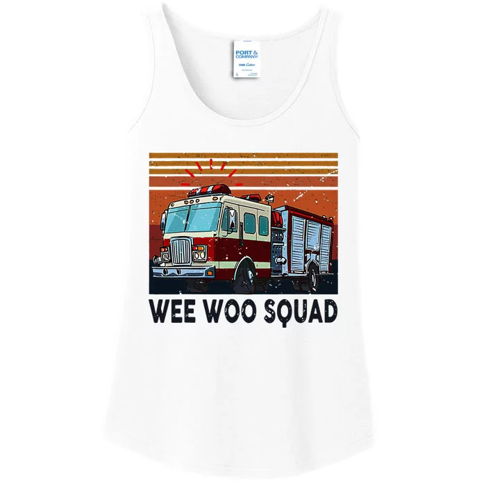 Wee Woo Squad Fire Truck Firefighter Vintage Ladies Essential Tank