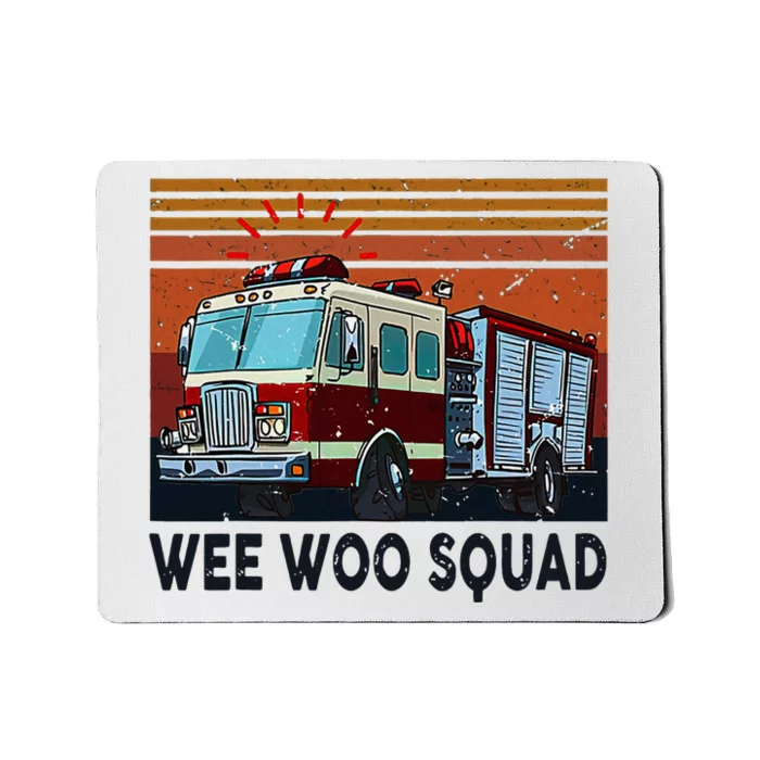 Wee Woo Squad Fire Truck Firefighter Vintage Mousepad