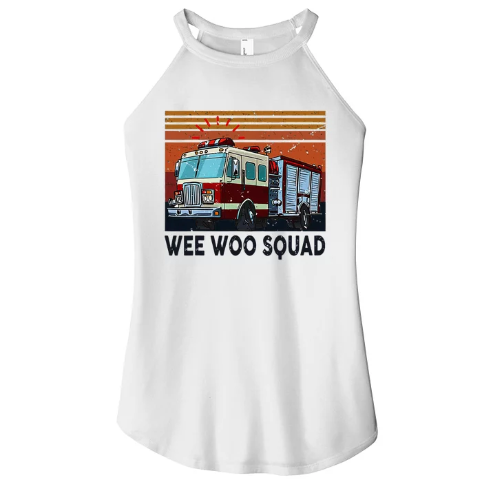 Wee Woo Squad Fire Truck Firefighter Vintage Women’s Perfect Tri Rocker Tank