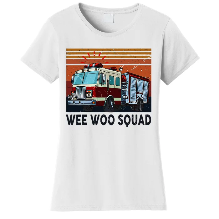 Wee Woo Squad Fire Truck Firefighter Vintage Women's T-Shirt