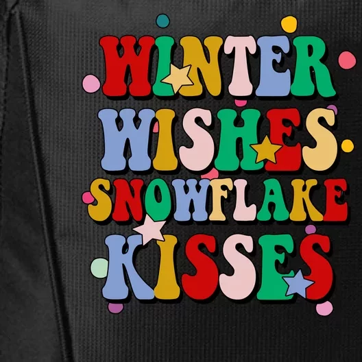 Winter Wishes Snowflake Kisses Retro Christmas City Backpack