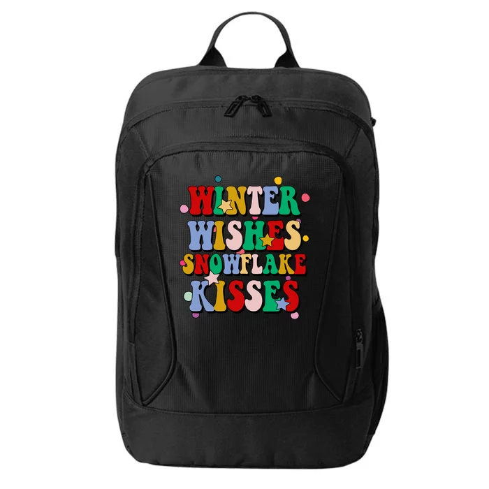 Winter Wishes Snowflake Kisses Retro Christmas City Backpack