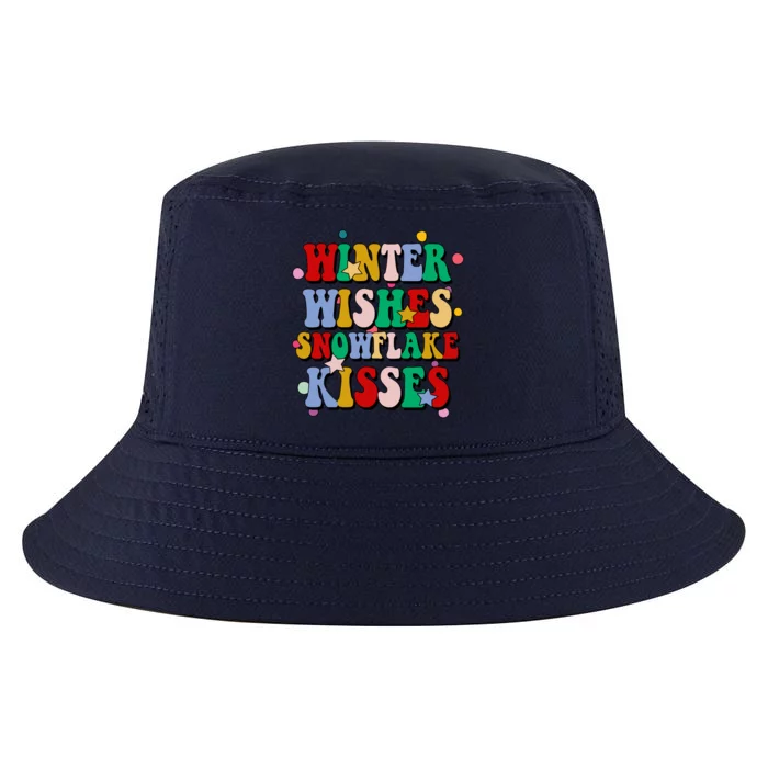 Winter Wishes Snowflake Kisses Retro Christmas Cool Comfort Performance Bucket Hat