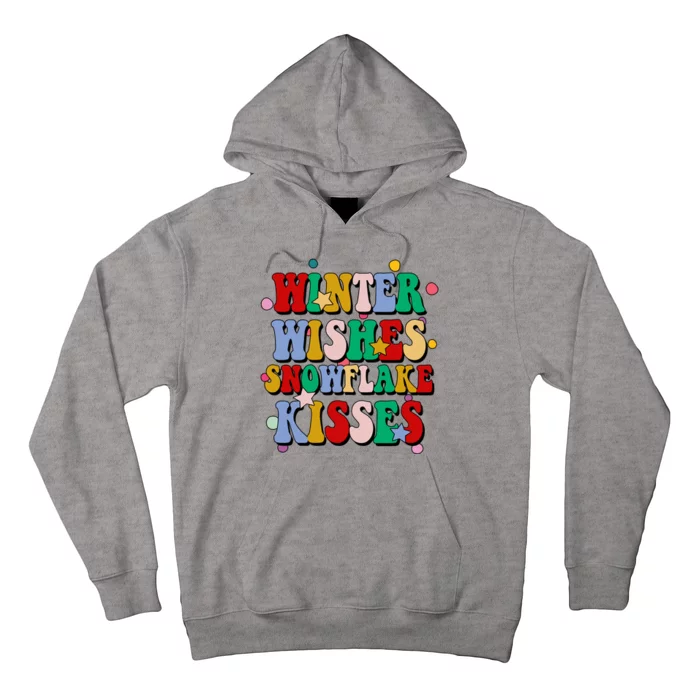 Winter Wishes Snowflake Kisses Retro Christmas Hoodie