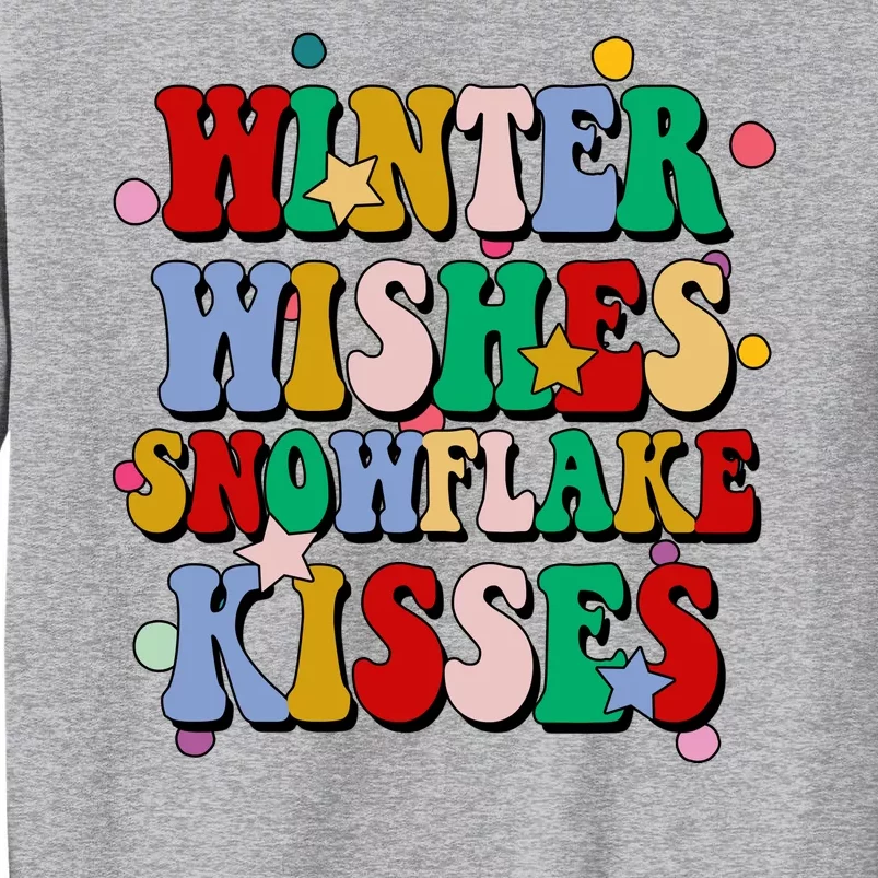 Winter Wishes Snowflake Kisses Retro Christmas Sweatshirt